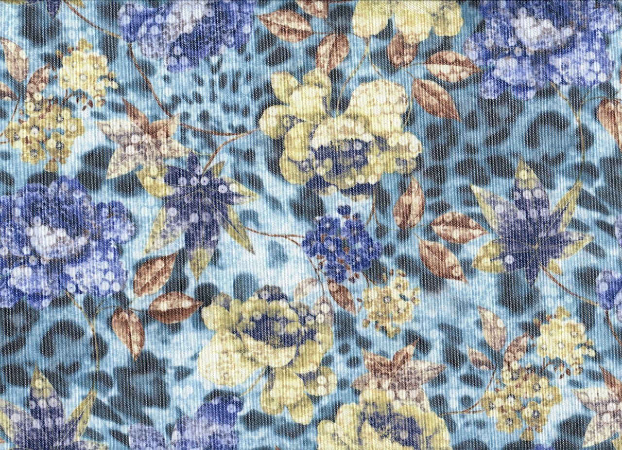Printed elastic mesh NAT-S279 multicolor