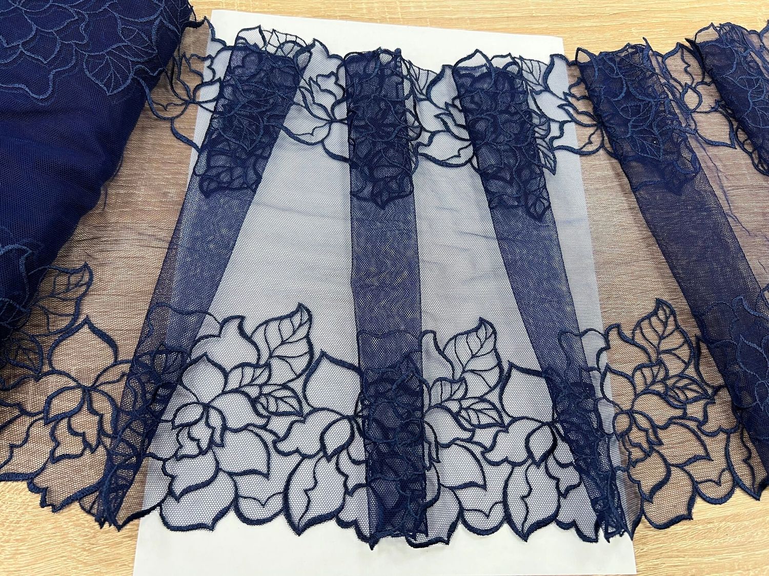 Embroidered mesh lace NI-90278 dark.blue