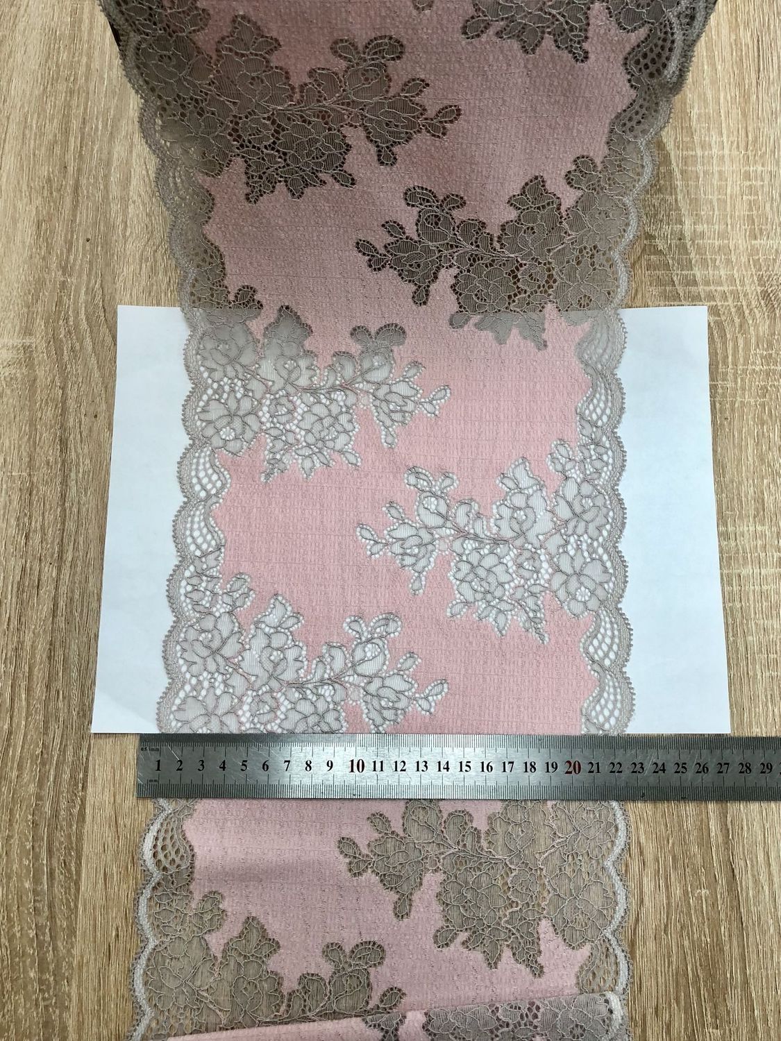 Elastic lace BS-185 grey/pink