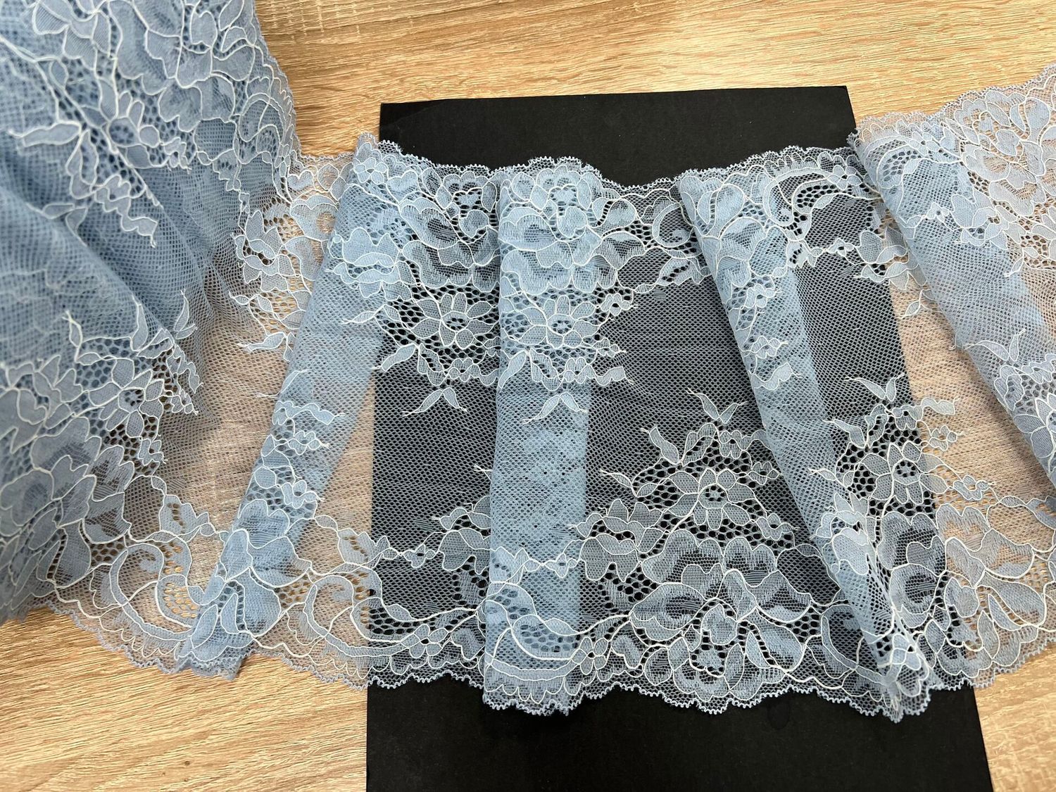 Elastic lace LN-90171 sky blue