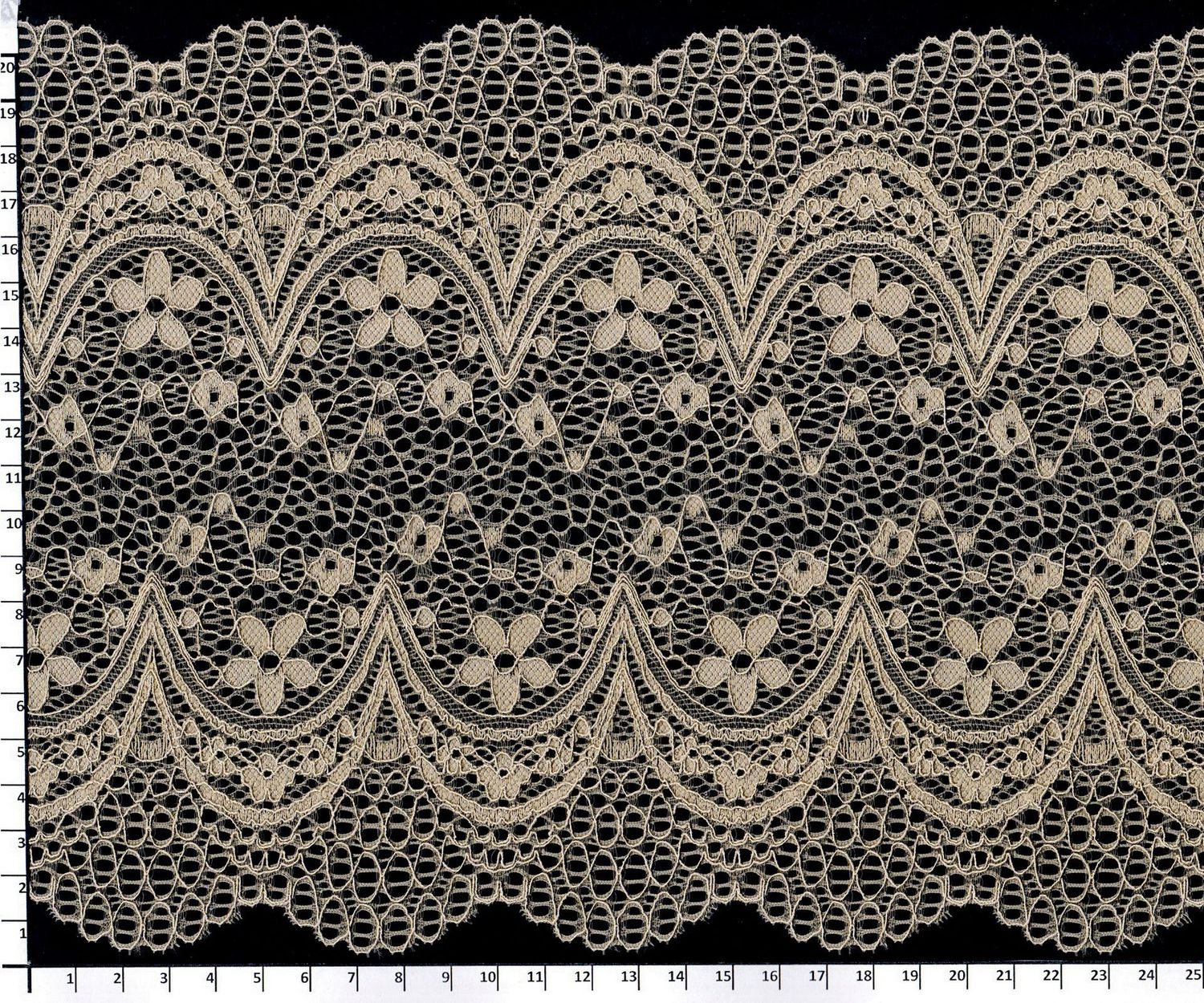 Elastic lace MO-D011 dark beige
