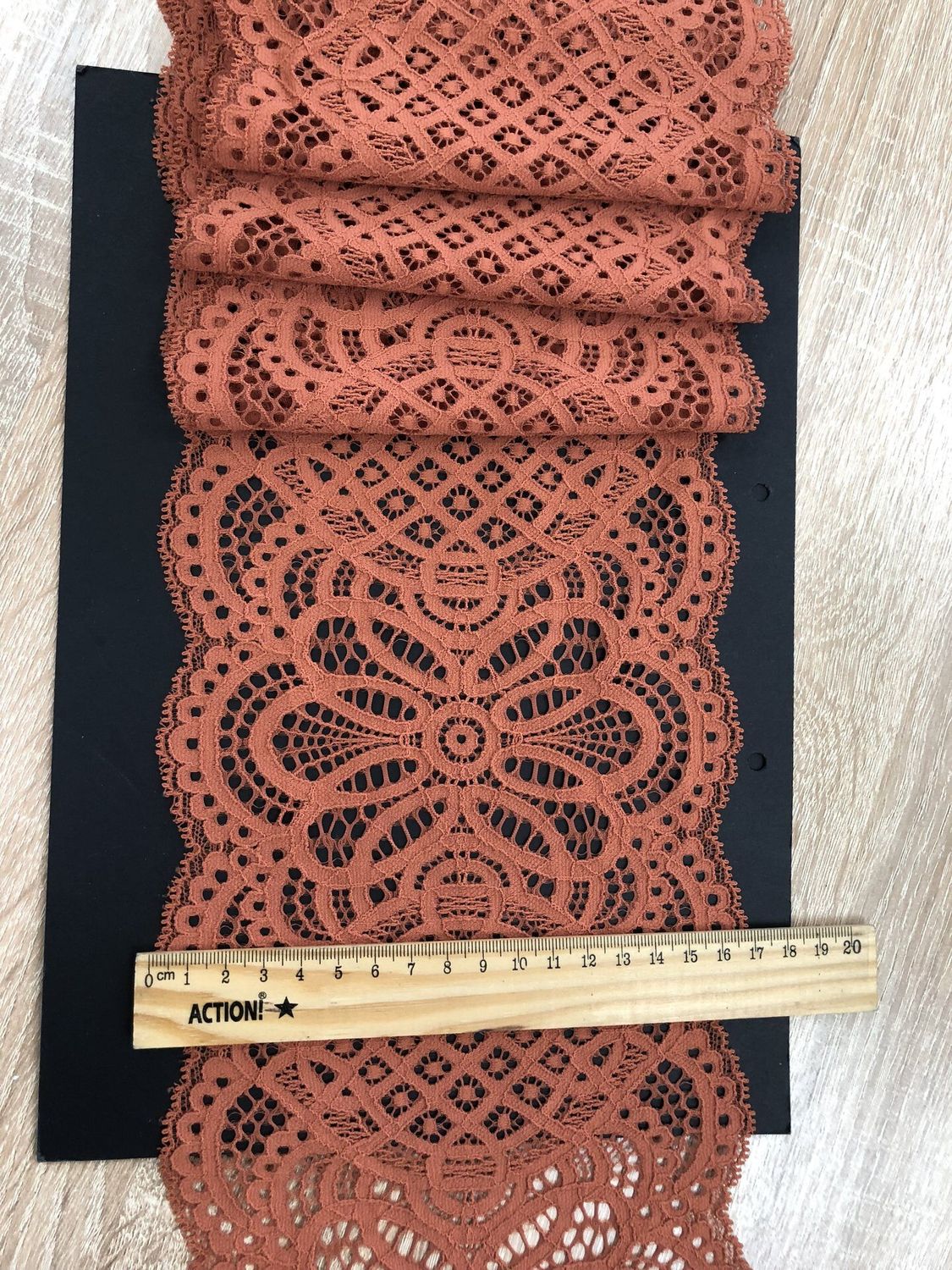 Elastic lace NG-1005-16.5cm terracotta KS