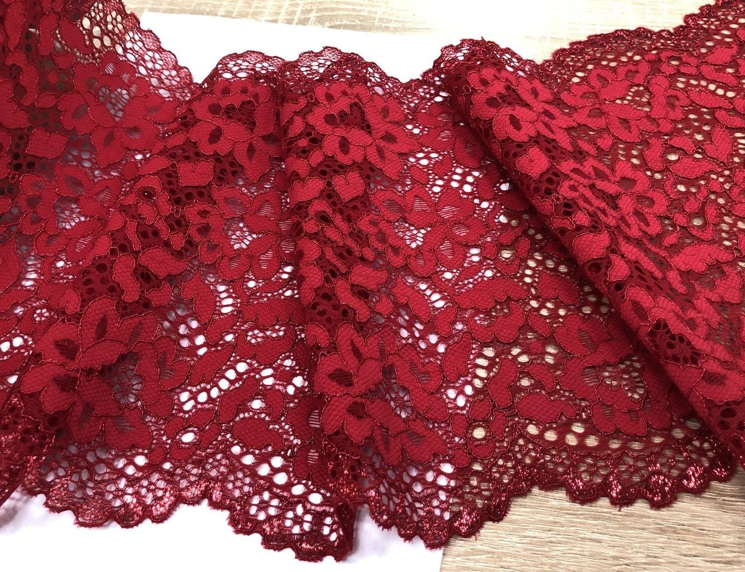 Elastic lace NG-1006 dark.red/lurex(SEI)