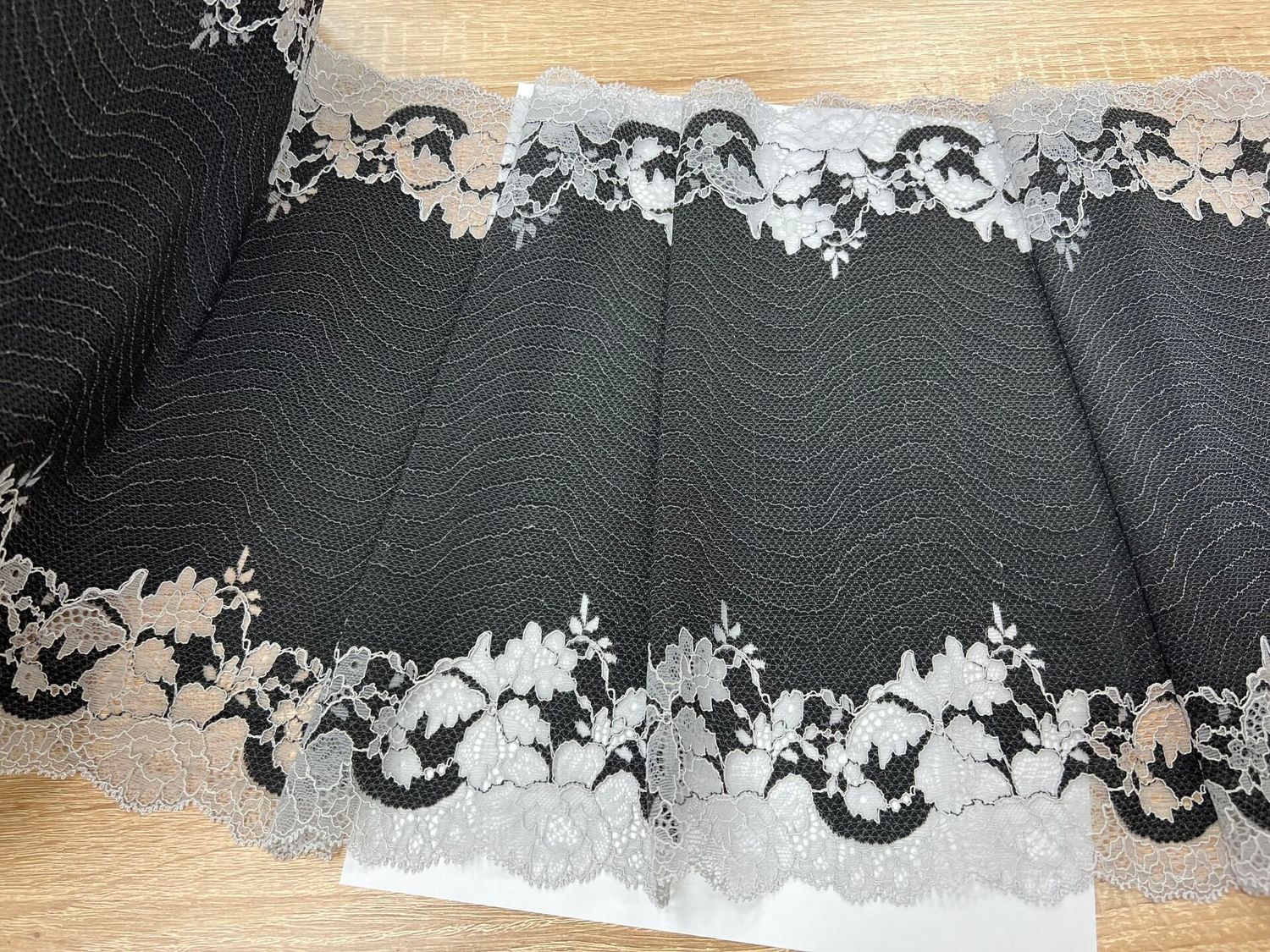 Elastic lace ST-90222 black/light.grey