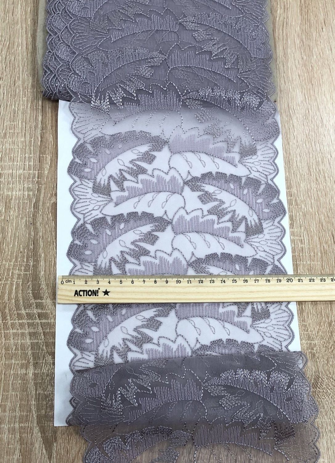 Embroidered mesh lace AL-483 lavender-grey