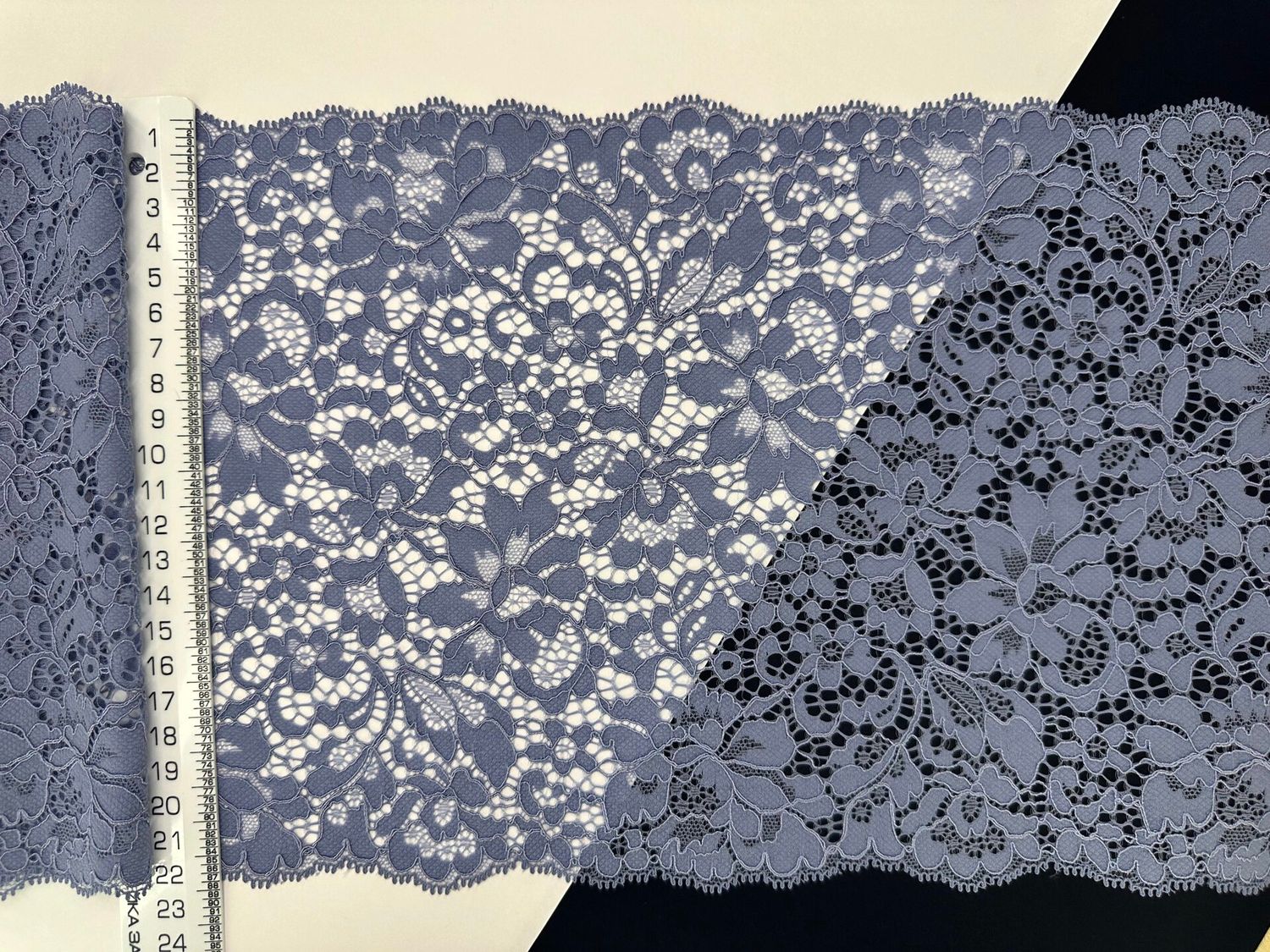 Elastic lace denim 22cm