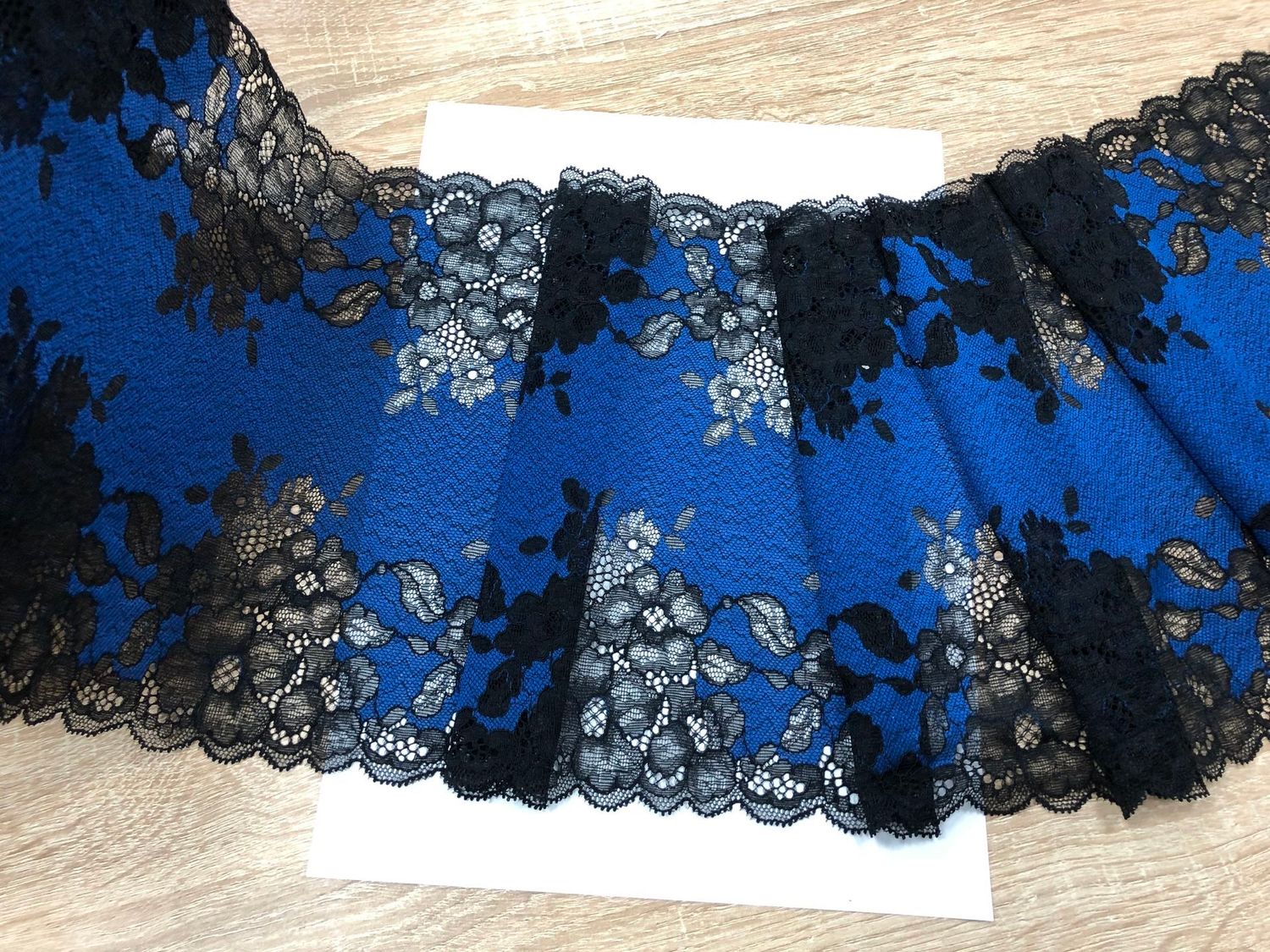 Elastic lace OM-4046 cornflower/black MIA