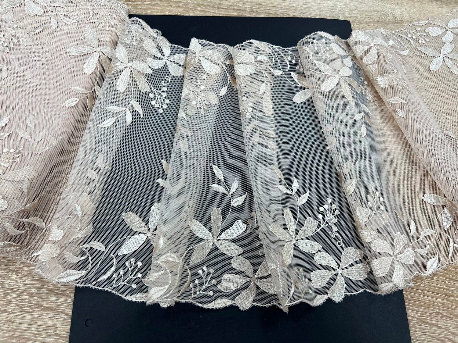 Embroidered mesh lace EM-436 peony