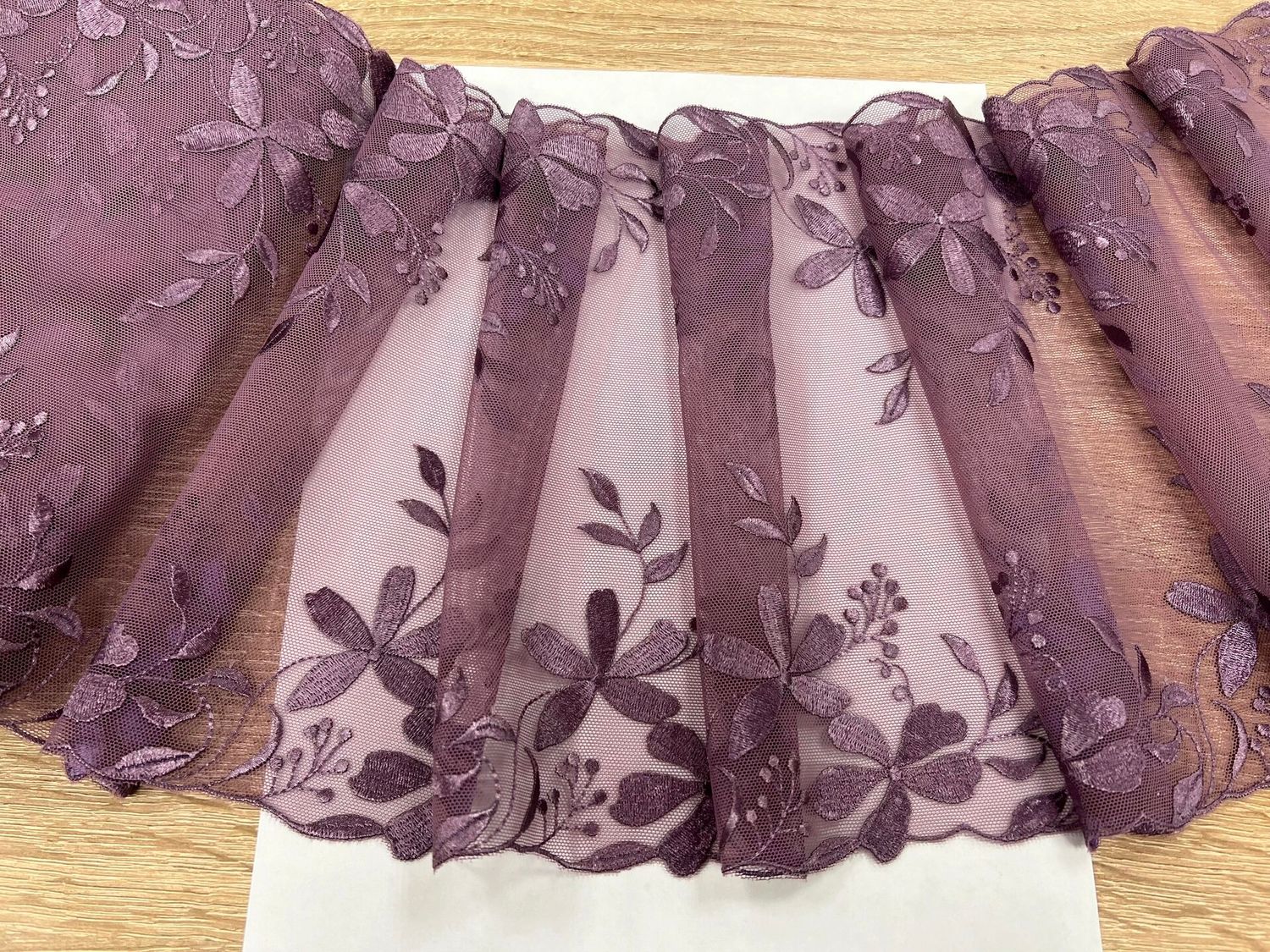Embroidered mesh lace EM-436 crocus