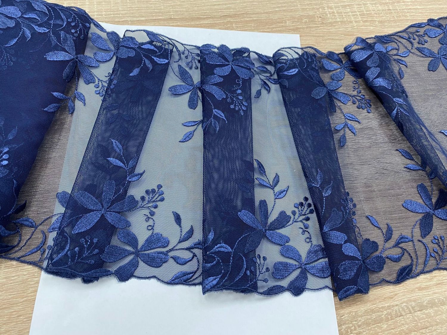 Embroidered mesh lace EM-436 blue (FB)