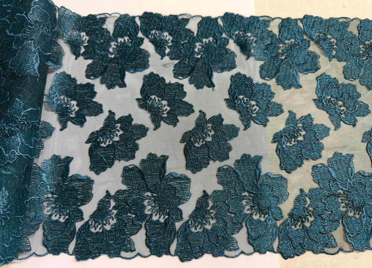 Embroidered mesh lace IM-469 sea green