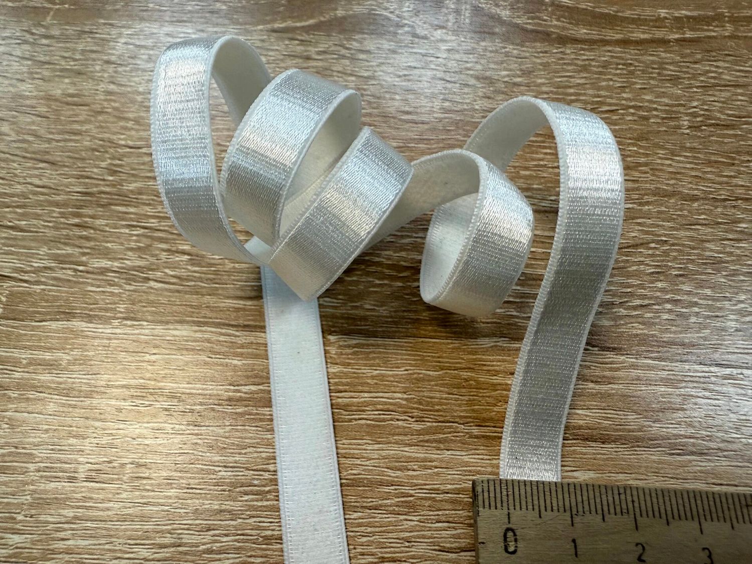 bra strap elastic white glossy 50 meters