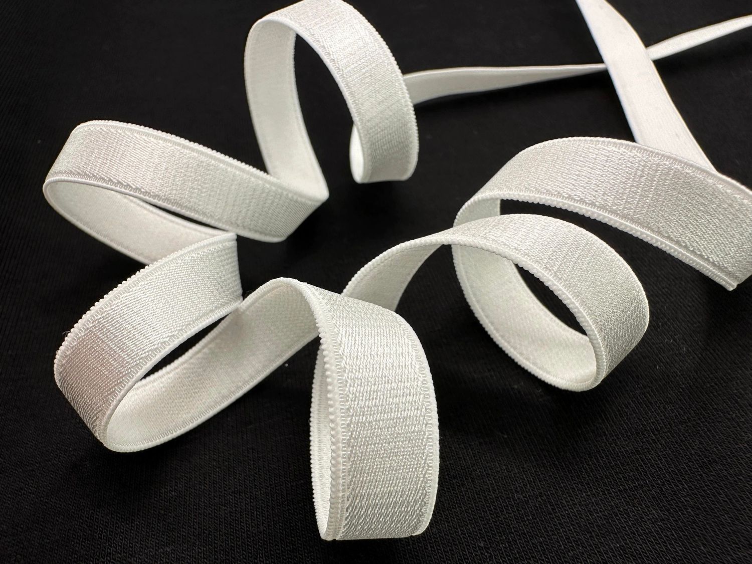 bra strap elastic white glossy 50 meters