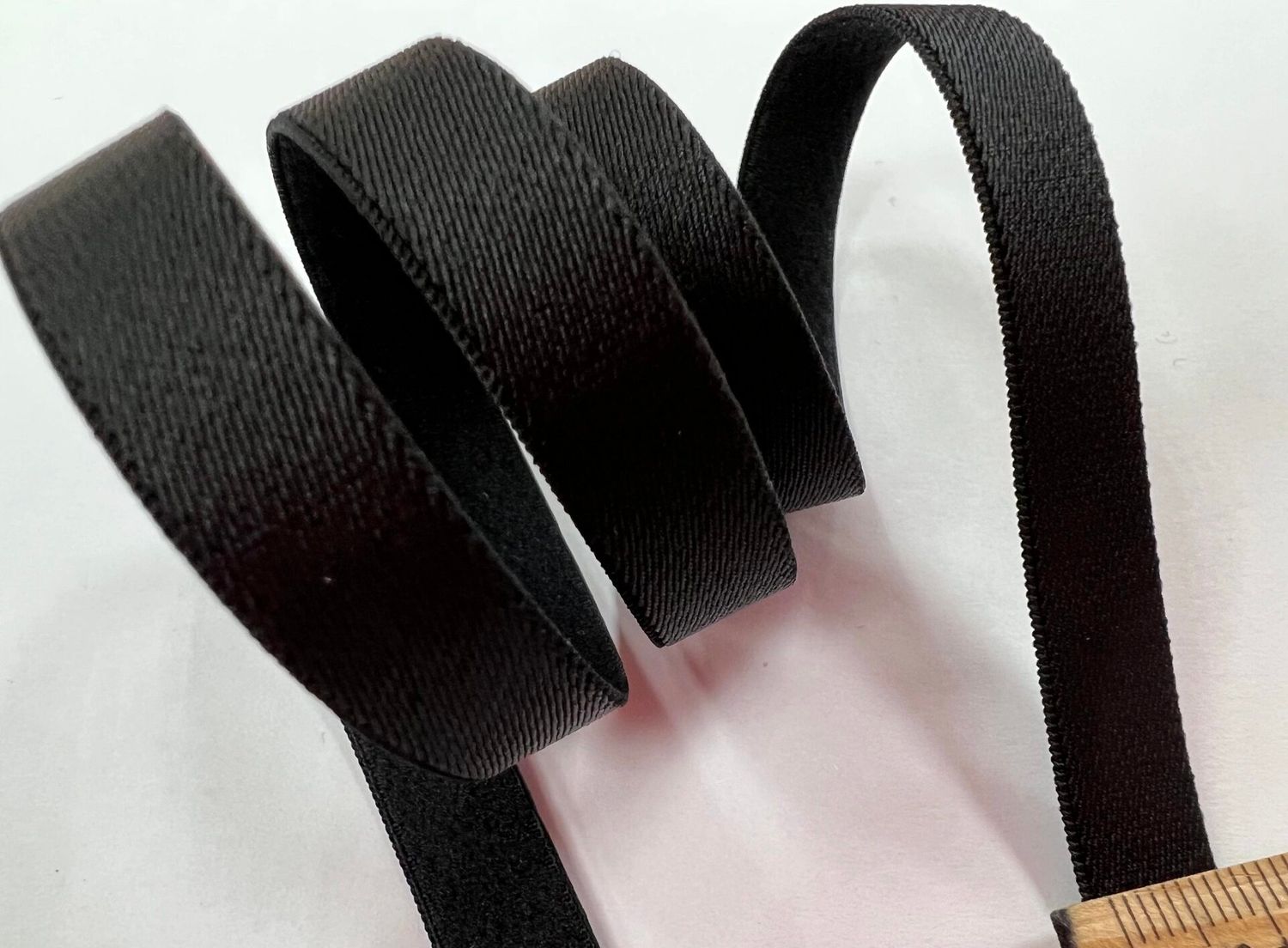 bra strap elastic black matte 50 meters