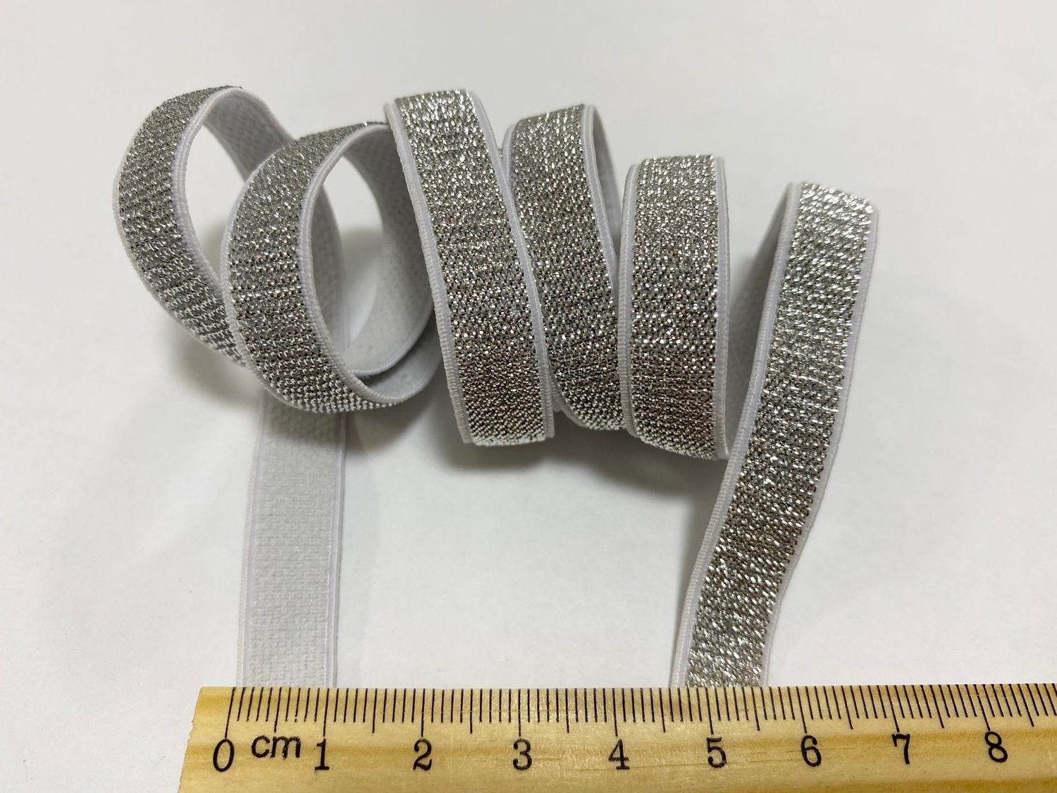 bra strap elastic light grey/silver 50 meters
