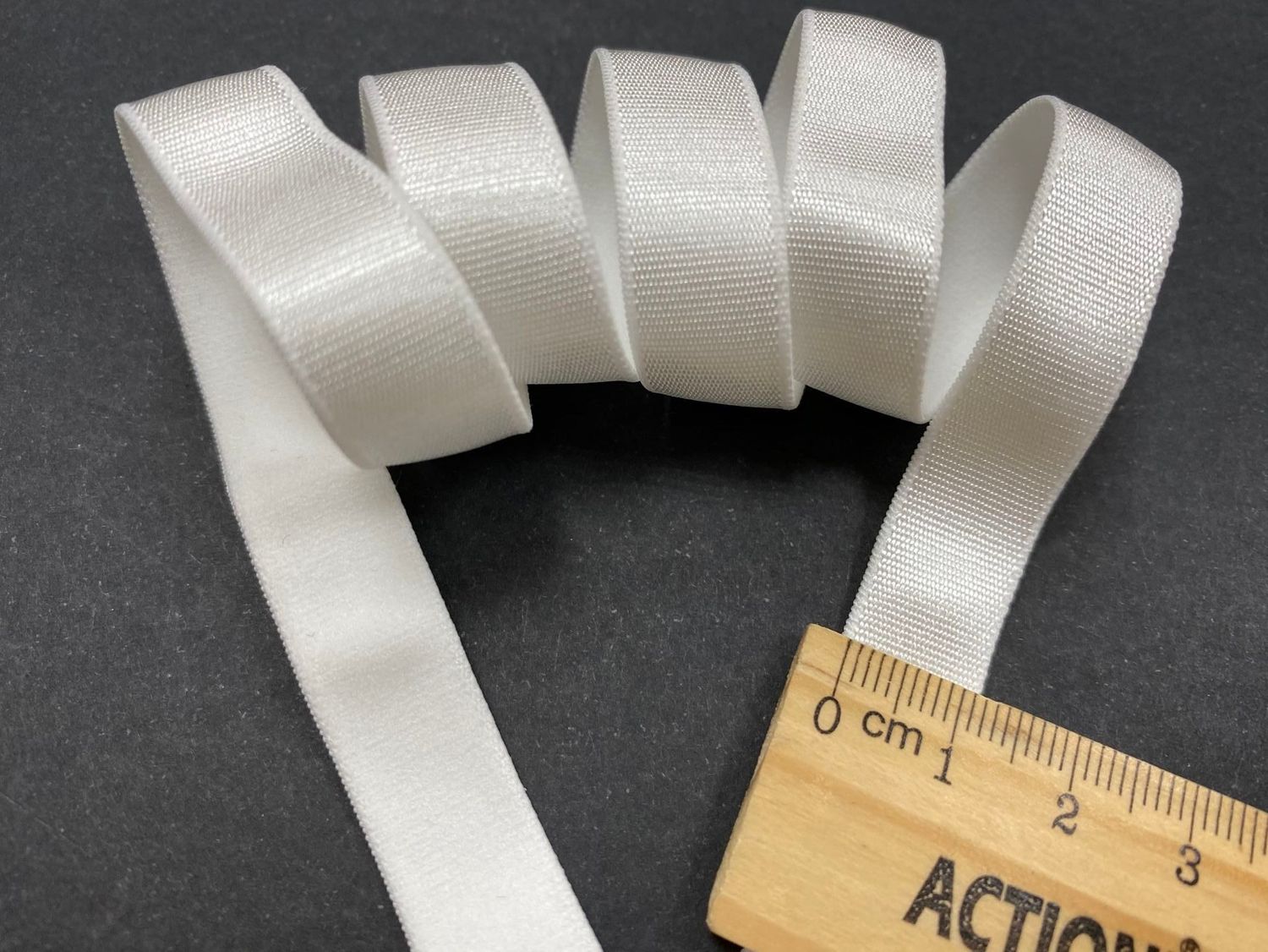 bra strap elastic white glossy 50 meters