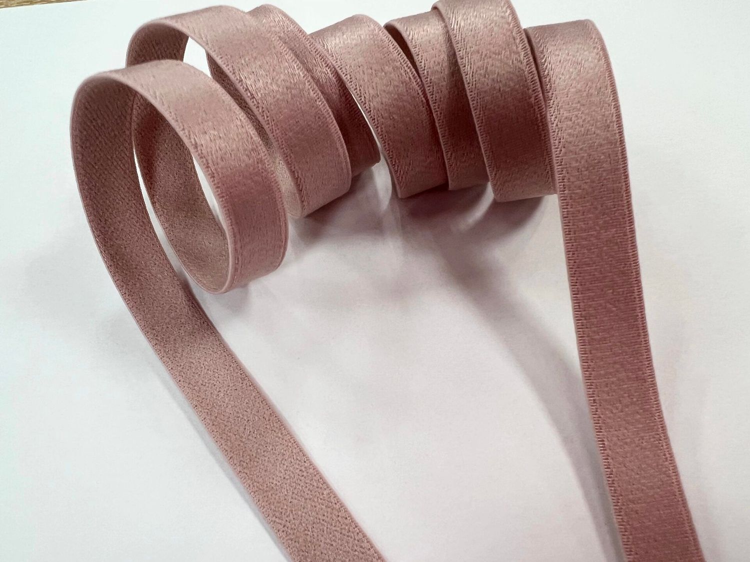 bra strap elastic dusty pink glossy 50 meters