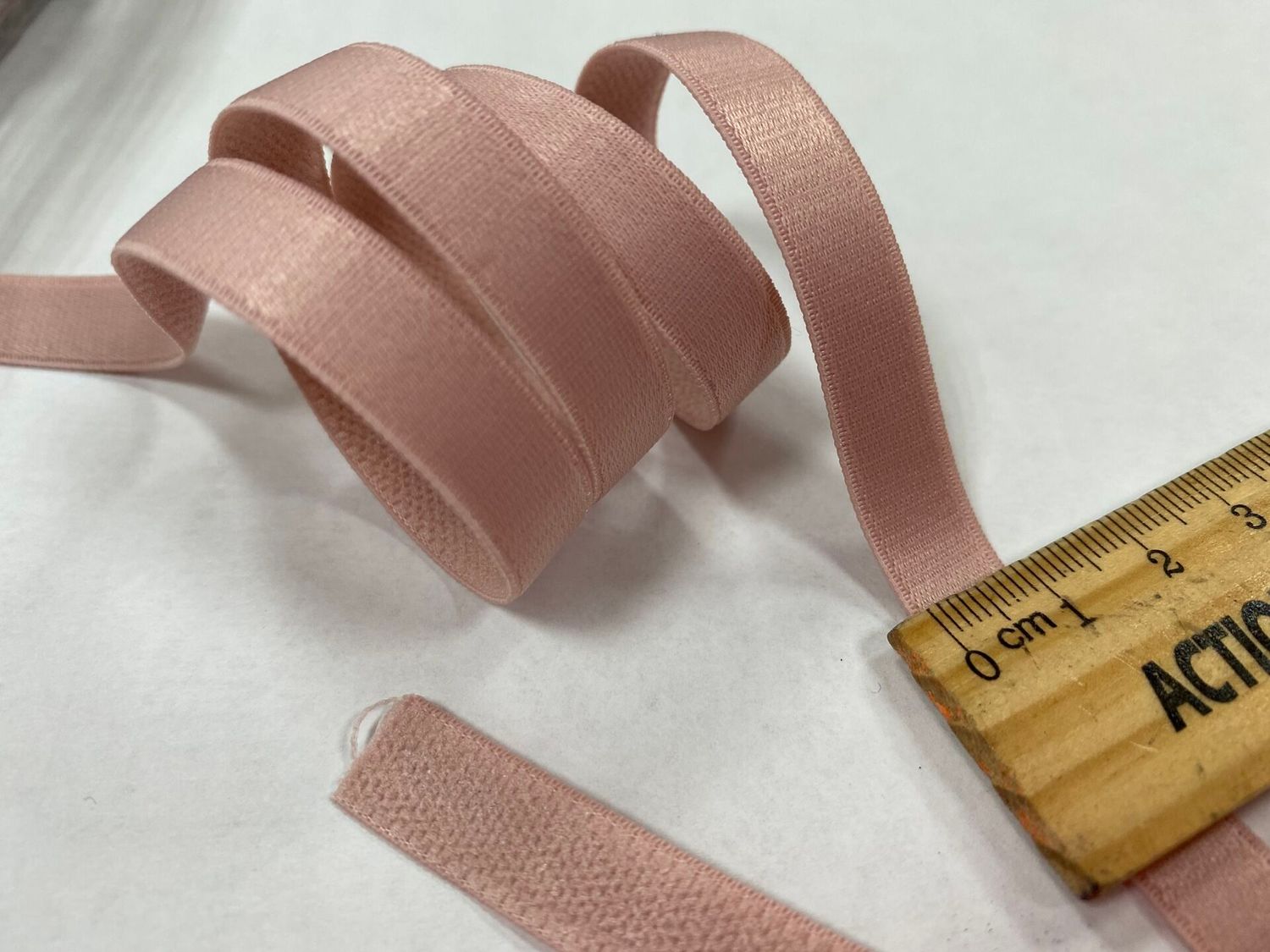 bra strap elastic dusty pink glossy 50 meters