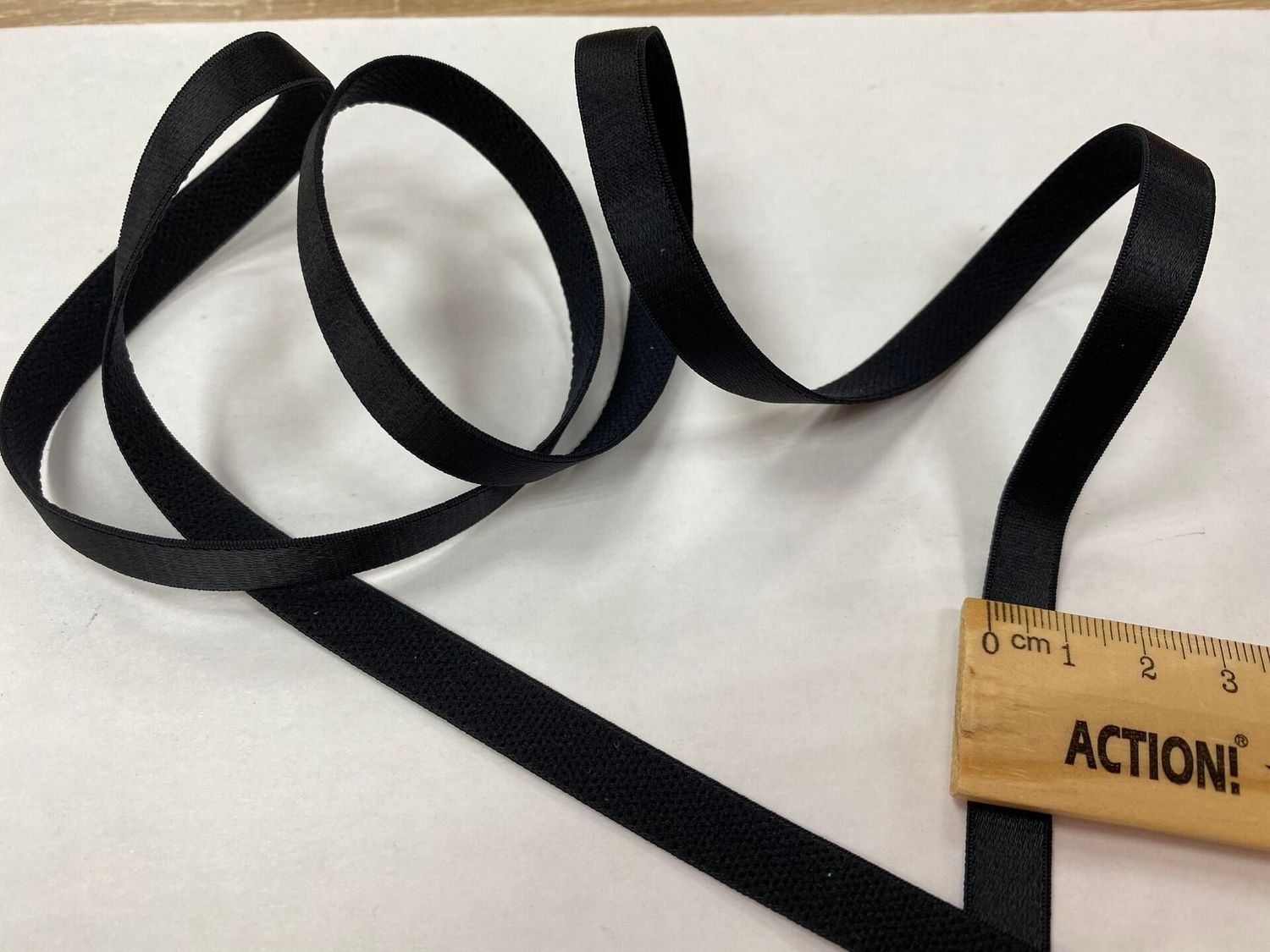 bra strap elastic black glossy 50 meters