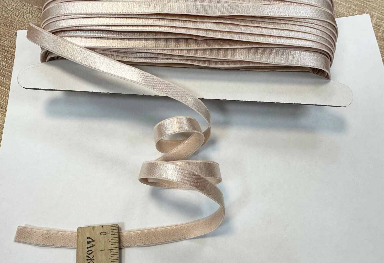 bra strap elastic silver peony glossy 50 meters