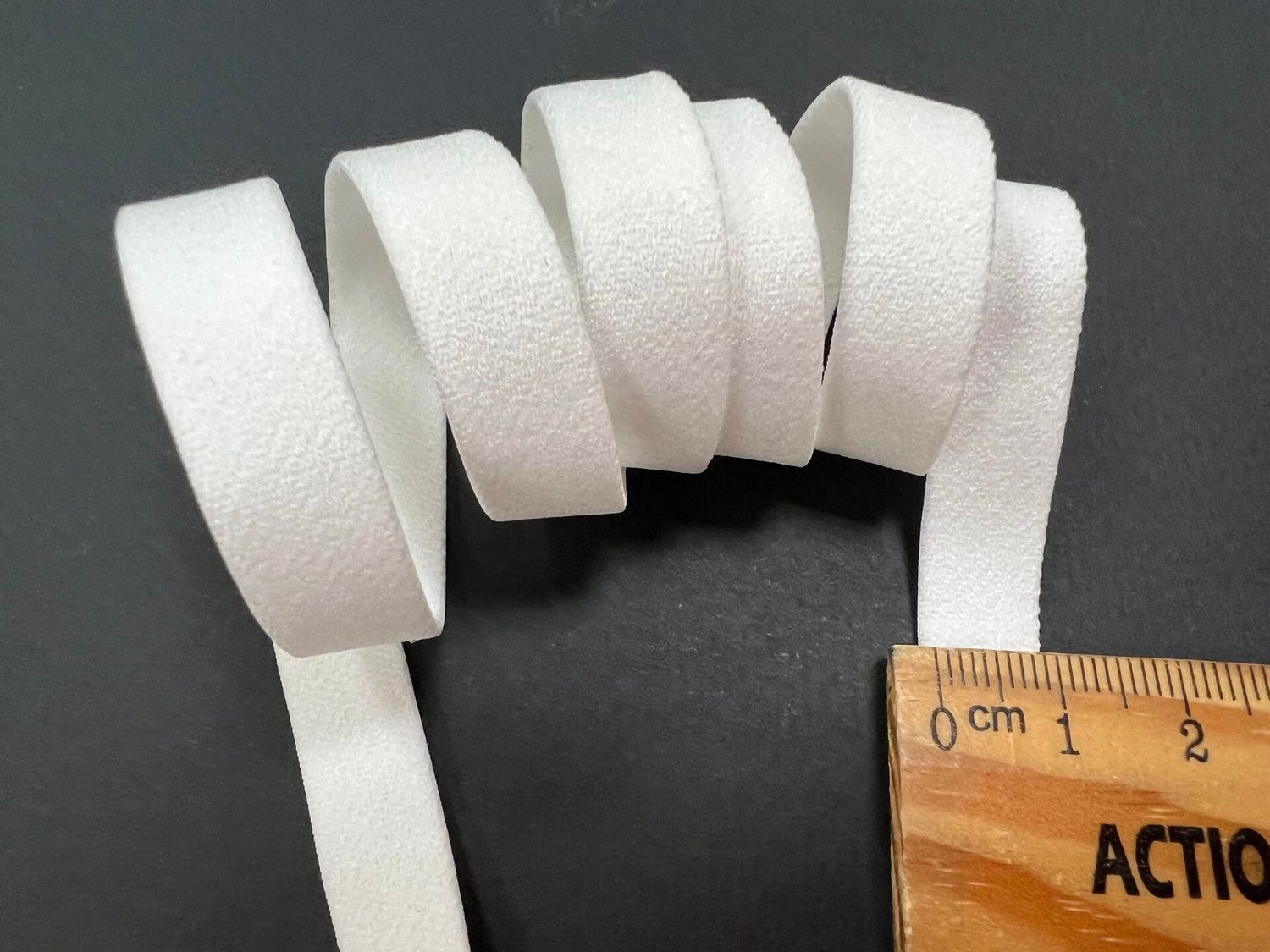 bra strap elastic white matte 50 meters