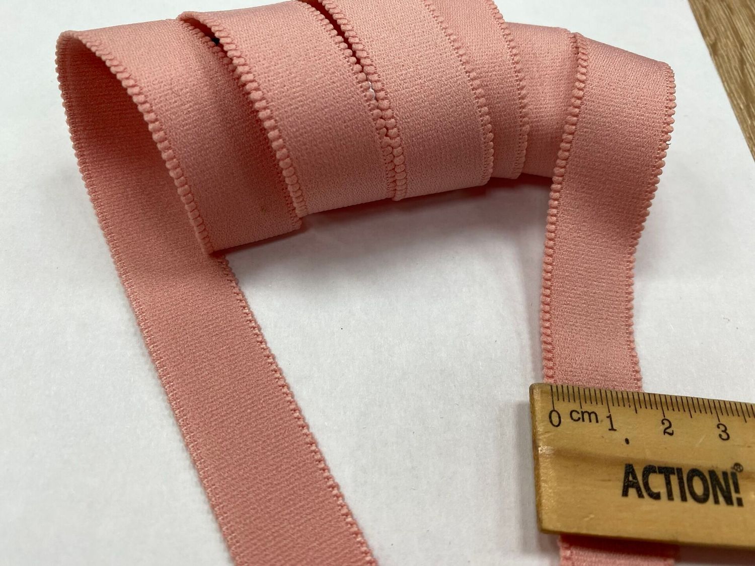 bra strap elastic coral almond, matte 50 meters