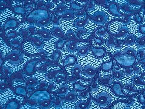 Blue Stretch Guipure Lace Fabric 1meter