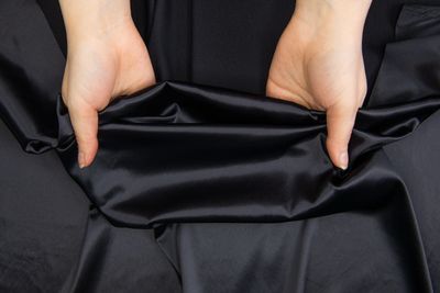 Black Stretch Lingerie Satin