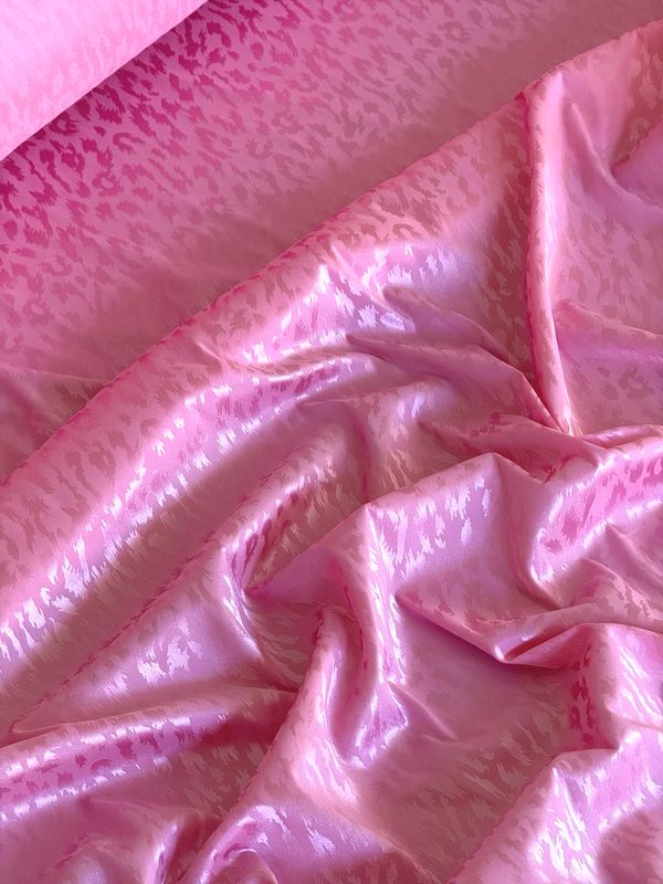 Pink Leo stretch satin fabric SoftDolly by Boselli for lingerie sewing, 170 cm wide