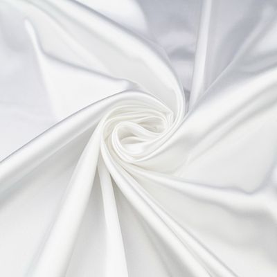 Pure white stretch satin fabric Boselli Segrino for bridal lingerie, 100 cm wide