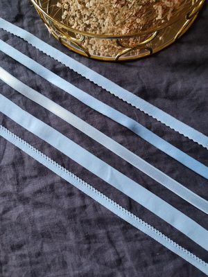 elásticos para lencería azul bebé tirantes picot sesgo elástico y cinta aros