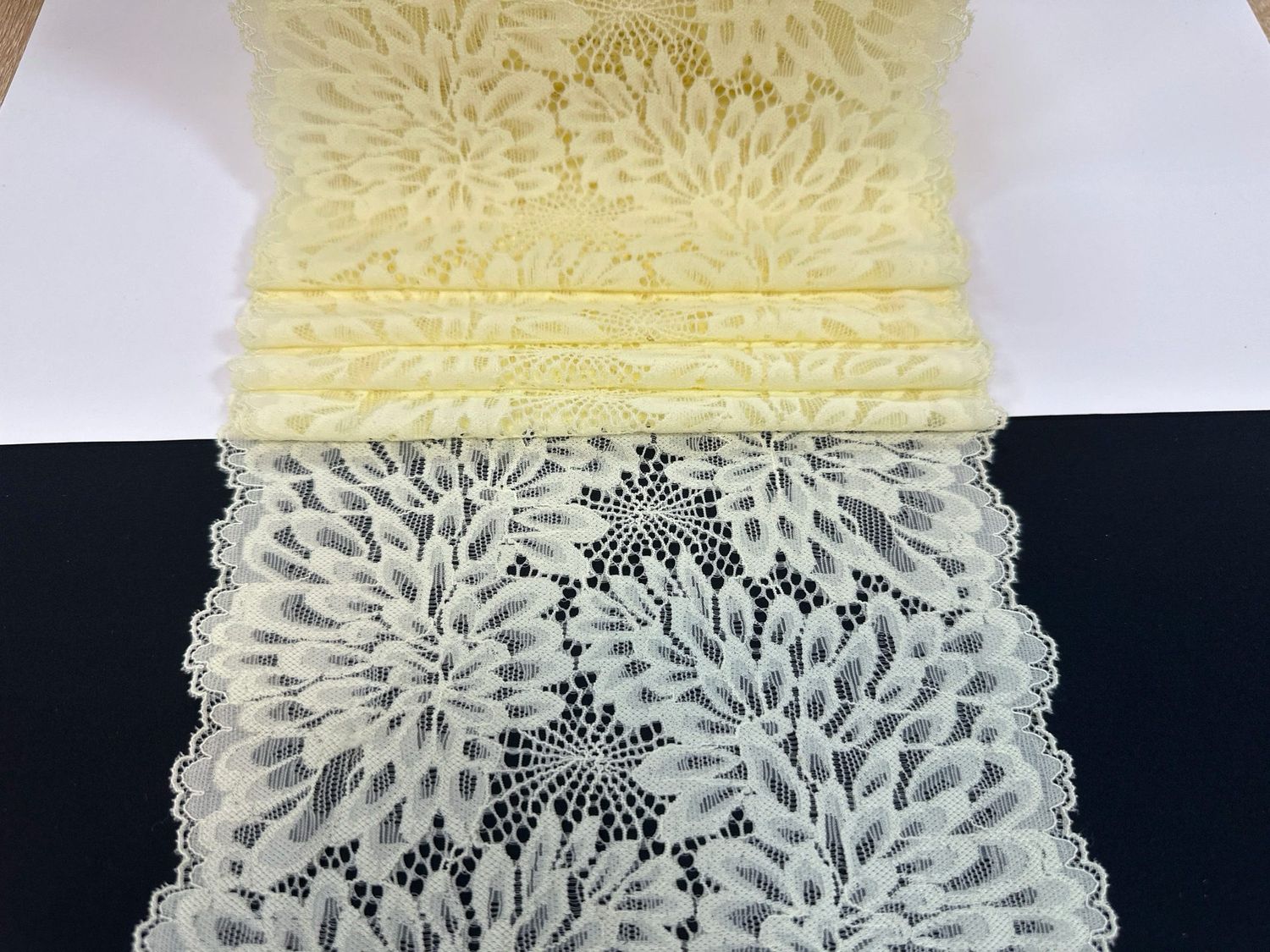 Butter Yellow Stretch Lace 20 cm
