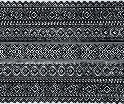 Black Geometric Stretch Lace 22.5 cm