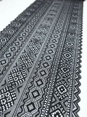 Black Geometric Stretch Lace 22.5 cm