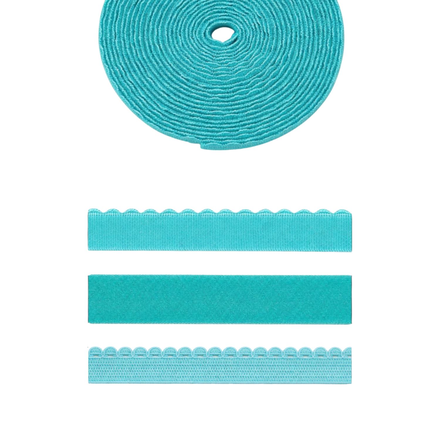 turquoise lingerie elastics pantone 15-5519 tcx bra strap picot foe channelling by metre