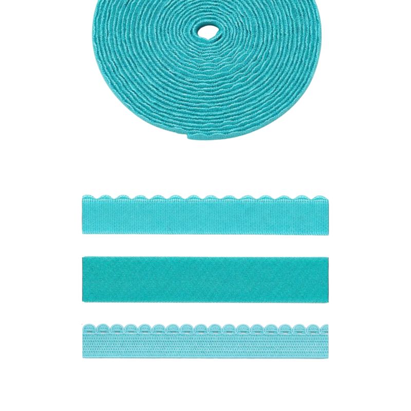 turquoise lingerie elastics pantone 15-5519 tcx bra strap picot foe channelling by metre