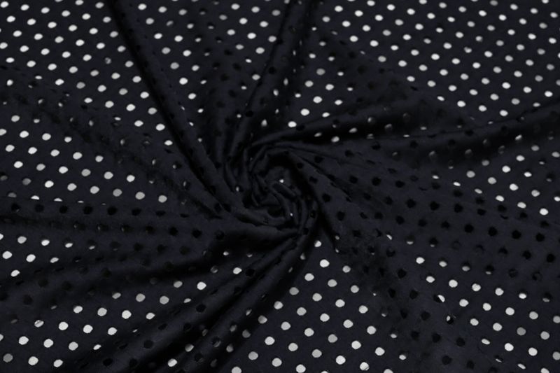 black perforated stretch mesh fabric dogi 175 cm 69 inch 180 gsm by 50 cm