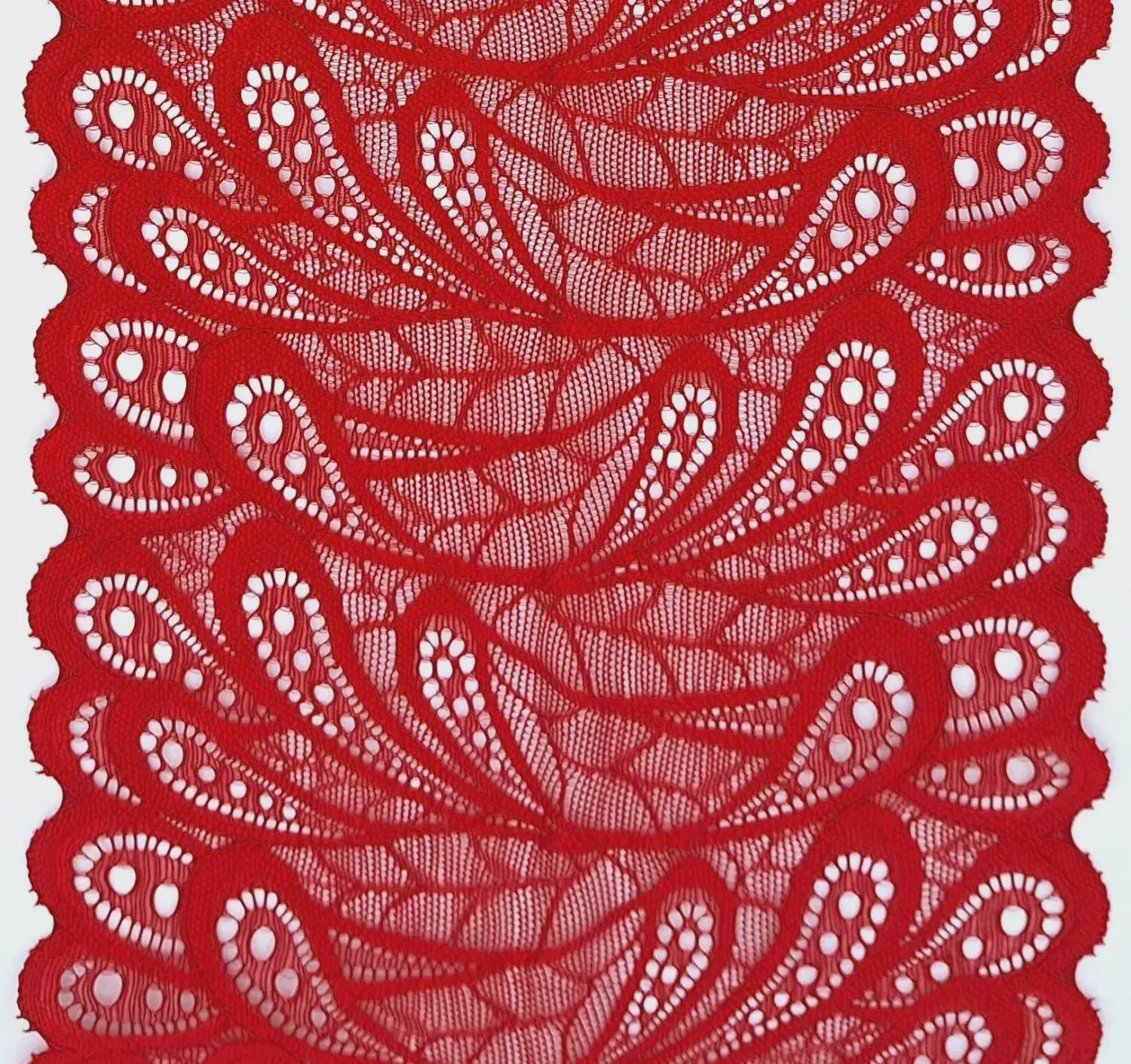 red stretch lace trim 18.5 cm wide nylon spandex elastic lingerie lace by the metre