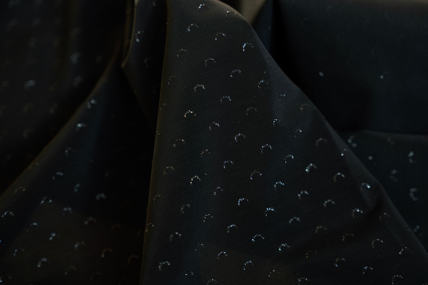 black glitter dense mesh fabric 160 cm sparkle mesh for costumes and dancewear