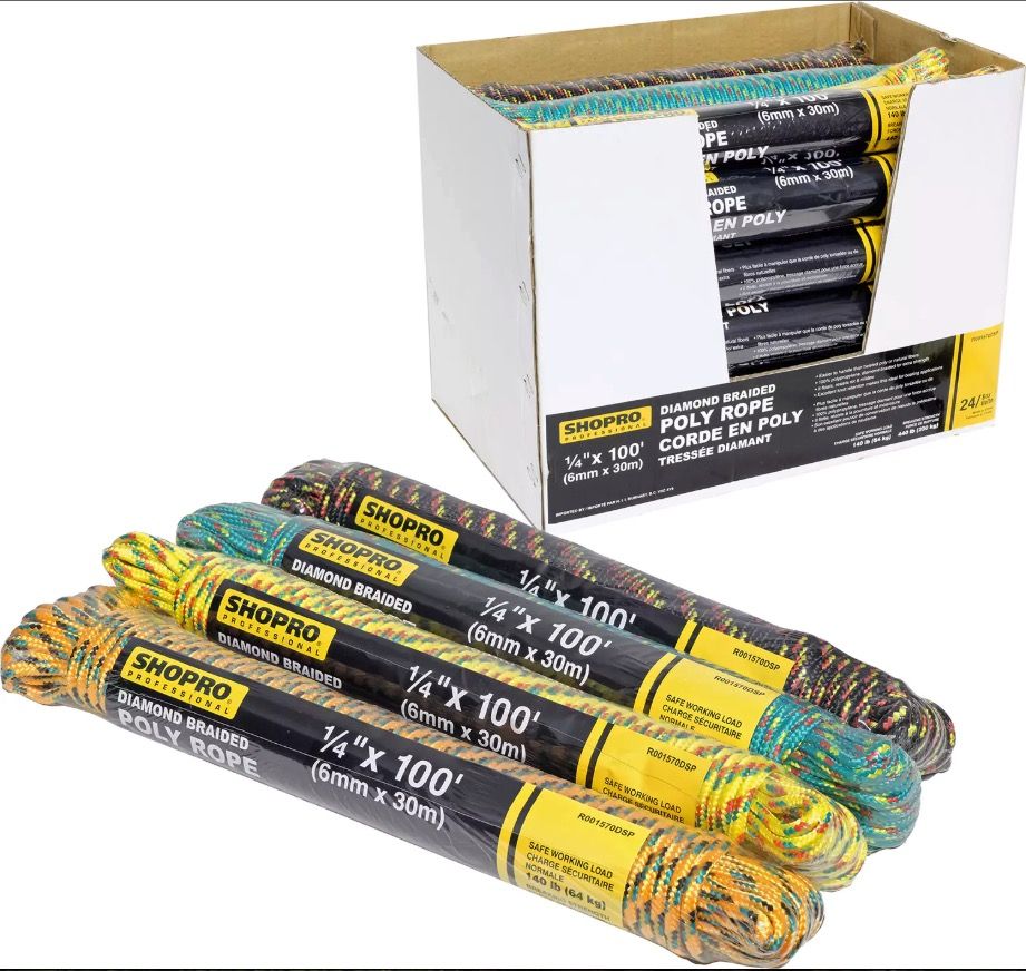 1/4" Diamond Braided Rope 100'