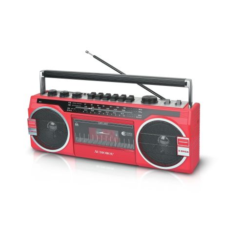 1531-0001 - RETRORADIO PORTABLE AM/FM/SW RADIO w/ CASSETTE - Asst Colours