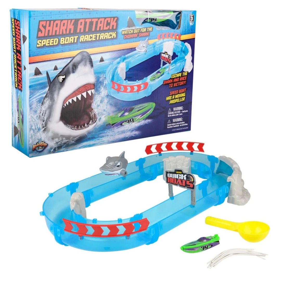 686-0008 - Aqua Shark Attack Speed Boat Racetrack - 6pc