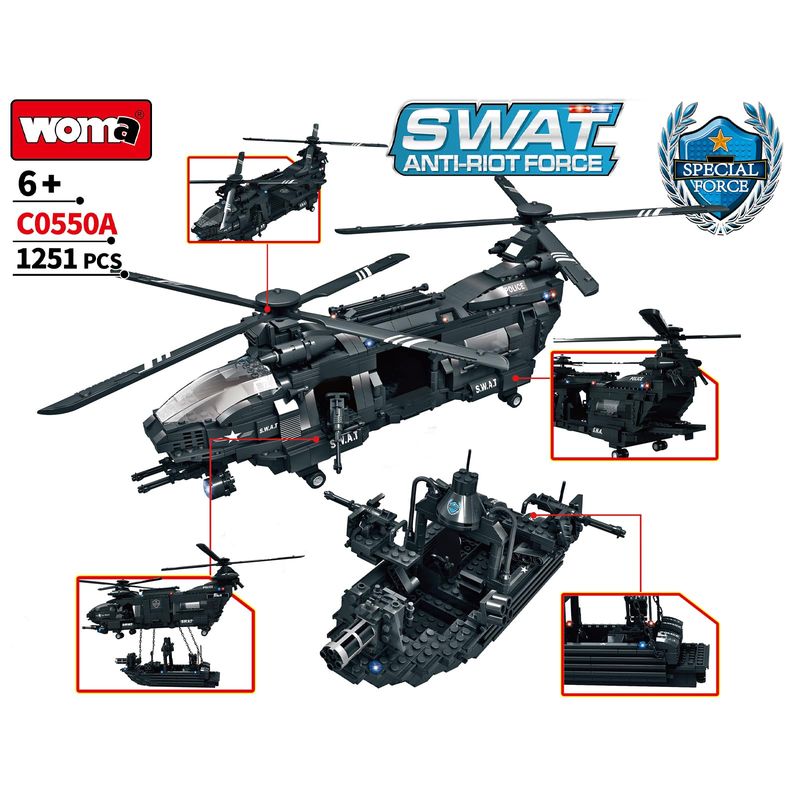 215-2850 - Building Block Set (Swat Heli) (140+ PC)