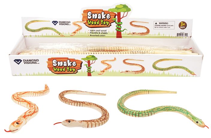 215-3754 - Wooden Snake (Asst. Colors)