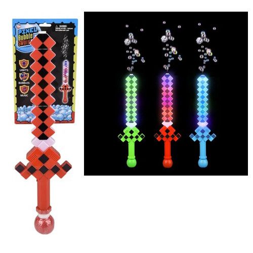 686-0003 - 20in Lightup Pixel Bubble Sword 24pc