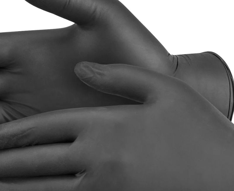 Black Industrial Nitrile Gloves Size L