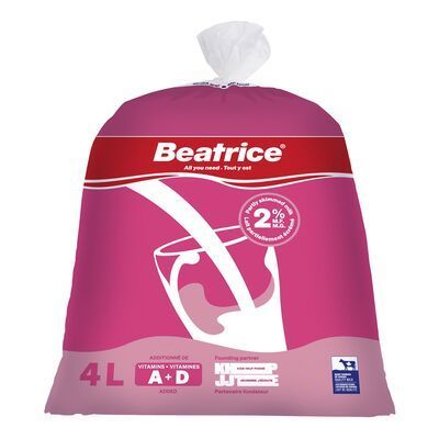 Beatrice Milk 2% - 4 L Bags