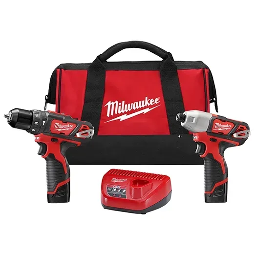 Milwaukee Tool M12 12V Lithium-Ion Cordless Drill Driver/Impact Driver Combo Kit (2-tool) with (2) 1.5Ah Batteries