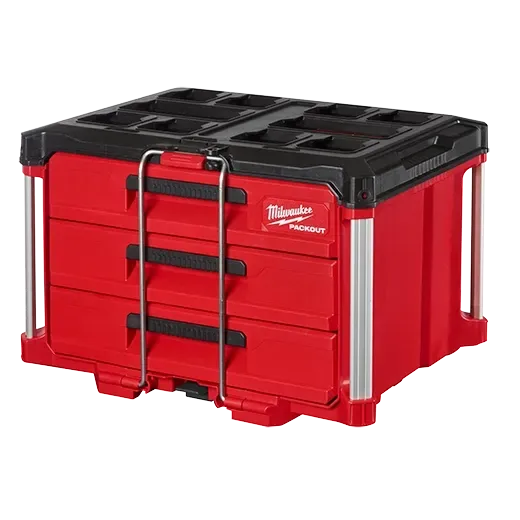 Milwaukee Tool PACKOUT 22in. Modular 3-Drawer Tool Box with Metal Reinforced Corners