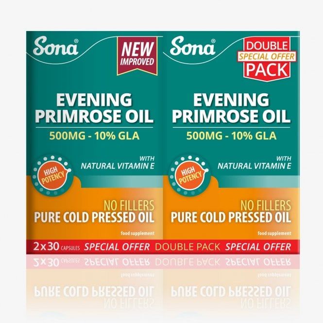 Sona Evening Primrose Oil - 1000mg Capsules Double Pack 60 Capsules